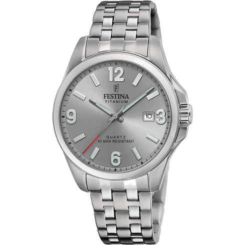 Festina F20696/2 Titanium Men’s Watch – 41 mm, Grey Dial, 10 ATM