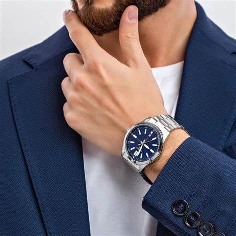 CASIO & VINTAGECasio MTP - VD02D - 2EUDF Men's Analog Watch - Stainless Steel, Blue Dial, Date DisplayWATCHESEcecile