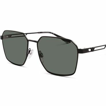 Emporio Armani EA2140 3001/71 Occhiali da sole unisex - Montatura nera opaca, lenti verde scuro, 57mm