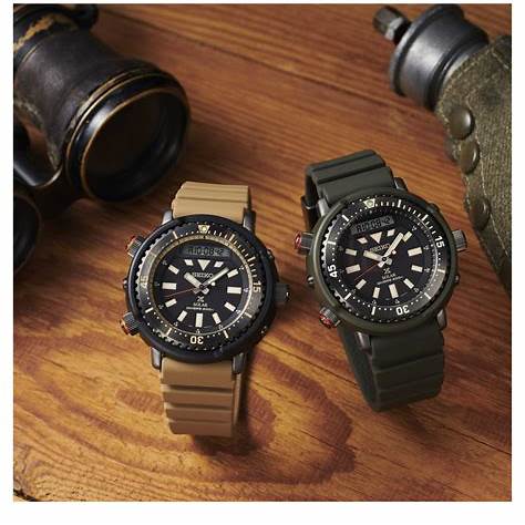 Seiko Prospex SNJ031P1 Reloj de buceo solar para hombre - Esfera negra, correa de silicona verde