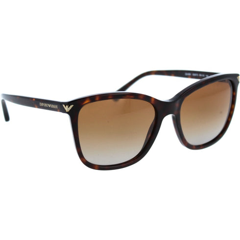 Emporio Armani EA4060 5026/T5 Gafas de sol de mujer - montura habana brillante, lentes polarizadas marrón degradado, 56mm