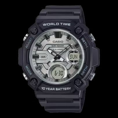 Reloj deportivo analógico-digital Casio AEQ-120W-7AVDF para hombre: hora mundial y alarma.