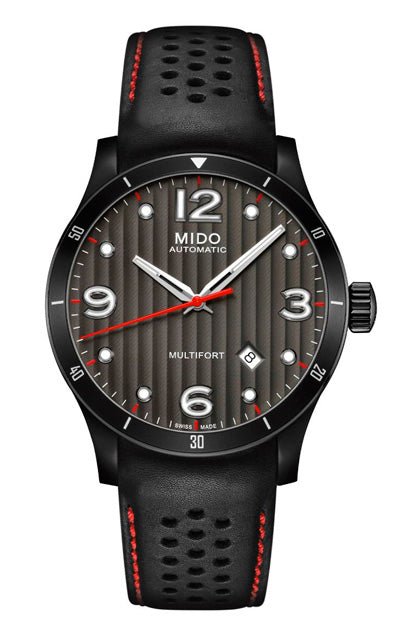 MIDOMido Multifort M0254073606100 Automatic Men's Watch – Anthracite Dial, Black Leather StrapWATCHESEcecile