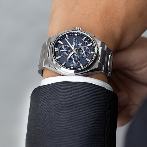 SEIKOSeiko Astron GPS Solar Dual - Time Chronograph SSH161J1 Men's Watch – Titanium Case and BraceletWATCHESEcecile
