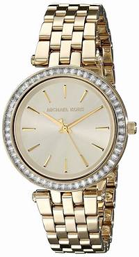Michael Kors MK3365 Montre Mini Darci en or pour femme avec lunette ornée de cristaux