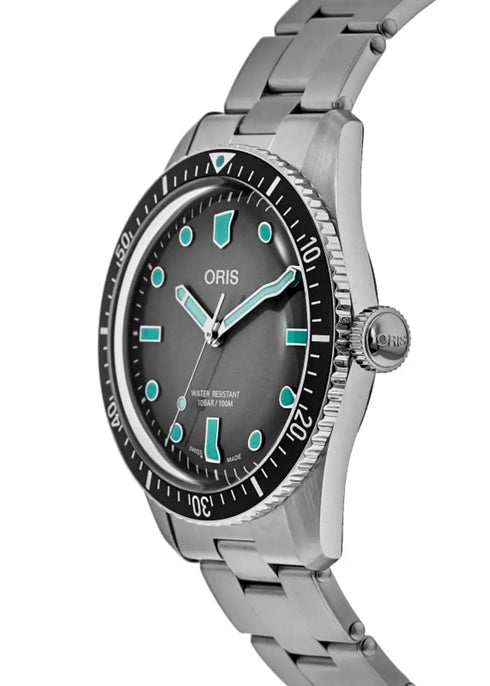 Oris Divers Sixty-Five 40 mm - Quadrante grigio, bracciale in acciaio, automatico svizzero, ref. 01 733 7707 4053-07 8 20 18