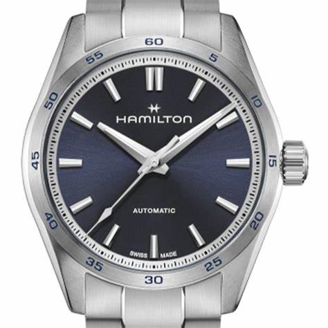 Hamilton Jazzmaster Performer Auto H36115140 - 34mm acier inoxydable, cadran bleu, bracelet en acier inoxydable