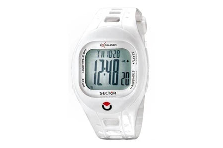 Sector Outdoor R3251274115 Men's Digital Watch - 40mm White Silicone Case and Strap