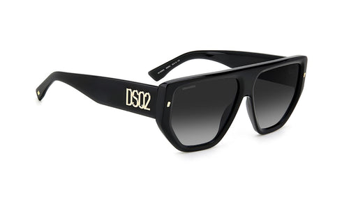Dsquared2 D2 0088/S Men's Sunglasses – Black Gold Frame, Grey Gradient Lenses