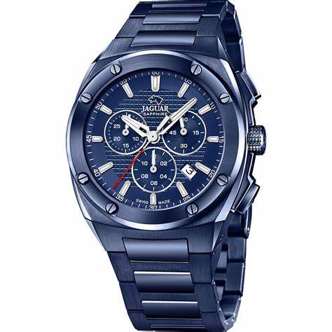 JAGUARJaguar J991/1 Men's Chronograph Watch - Blue Dial, Blue Stainless Steel BraceletWATCHESEcecile