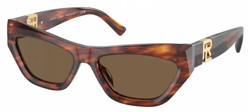 Ralph Lauren The Kiera RL8218U 5007/73 Women's Sunglasses – Striped Havana Frame, Brown Lenses