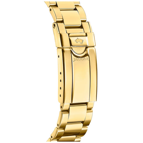 Jaguar Executive J895/4 Reloj de buceo de cuarzo para mujer - Acero inoxidable dorado, esfera negra con cristales