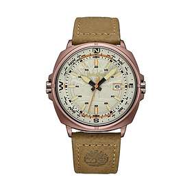 TIMBERLANDTimberland TDWGB2230802 Men's Watch – 44mm Rose Gold - Tone Steel Case, Beige Dial, Brown Leather Strap, 5 ATM Water ResistanceWATCHESEcecile