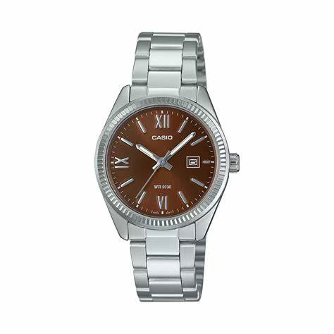 CASIO & VINTAGECasio LTP - 1302DD - 5AVDF Women's Watch - Brown Dial, Stainless Steel BandWATCHESEcecile