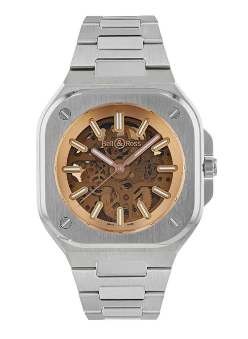 BELL & ROSSBell & Ross BR 05 Skeleton Golden Limited Edition Men's Automatic Watch BR05A - CH - SKST/SST - Skeletonized Golden Dial, Stainless Steel BraceletWATCHESEcecile