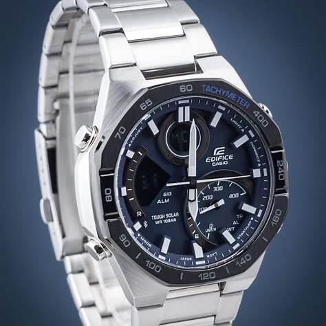 CASIO EDIFICECasio Edifice ECB - 950DB - 2AEF Men's Solar - Powered Analog - Digital Watch – Blue Dial, Stainless Steel BraceletWATCHESEcecile