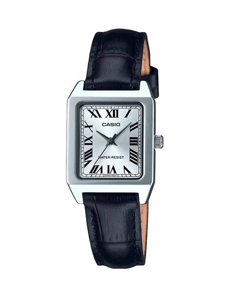 CASIO & VINTAGECasio LTP - B150L - 7B1EF Women's Analog Quartz Watch - Silver Dial, Black Leather StrapWATCHESEcecile
