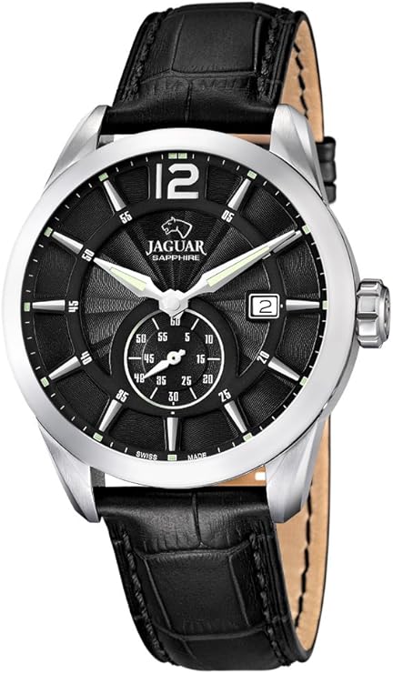 JAGUARJaguar Men's Swiss Quartz Watch - Model J663/4, Stainless Steel Case, Black Dial, Black Leather StrapWATCHESEcecile