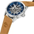 TIMBERLANDTimberland Montville Automatic Skeleton Men's Watch TDWGE0041801 – Silver - Tone Case, Blue Skeleton Dial, Brown Leather StrapWATCHESEcecile