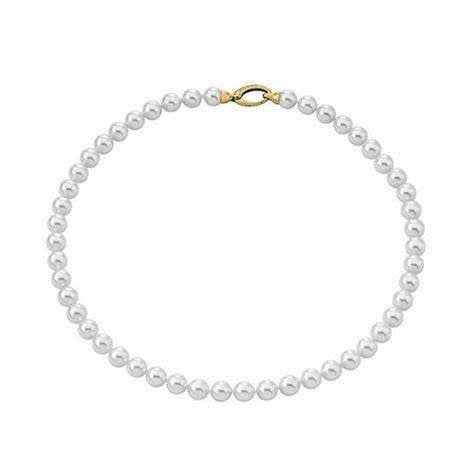 Majorica 09866.01.1.021.010.1 Necklace – 8mm White Pearls, 45cm, Gold-Plated Silver