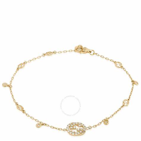 Gucci - Bracelet en or jaune 18 carats avec diamants - Longueur ajustable