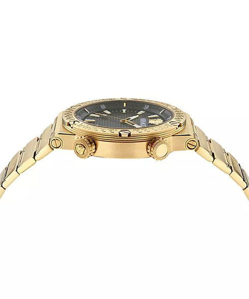 Versace Greca Logo Diver VE8G00624 – Gold-Tone Men’s Watch, Black Dial