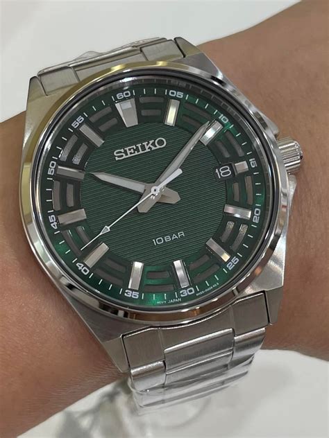 Seiko SUR503P1 Reloj Analógico de Cuarzo para Hombre - Esfera Verde, Brazalete de Acero Inoxidable