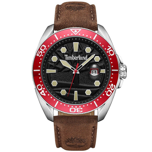 TIMBERLANDTimberland Carrigan Men's Analog - Digital Quartz Watch TDWGB2230602 – Silver Case, Brown Leather StrapWATCHESEcecile