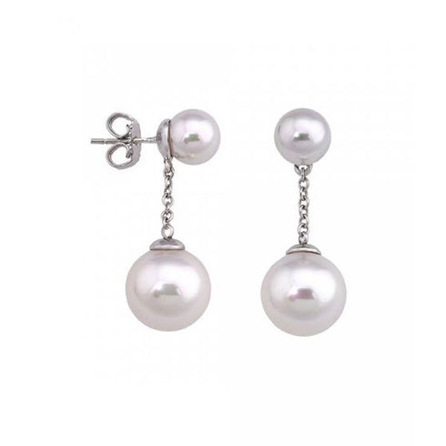 MAJORICAMajorica 15706.01.2.000.010.1 Women's Earrings – Rhodium - Plated Silver, 8/12mm White PearlsBIJOUXEcecile