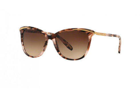 Ralph by Ralph Lauren RA5203 1463/T5 Polarized Women's Sunglasses - Shiny Pink Tortoise & Gold Frame with Polarized Gradient Brown Lenses