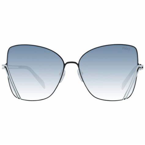 EMILIO PUCCIEmilio Pucci EP0179 5905B Women's Butterfly Sunglasses – Shiny Black Frame, Gradient Smoke to Azure LensesEYEWEAREcecile