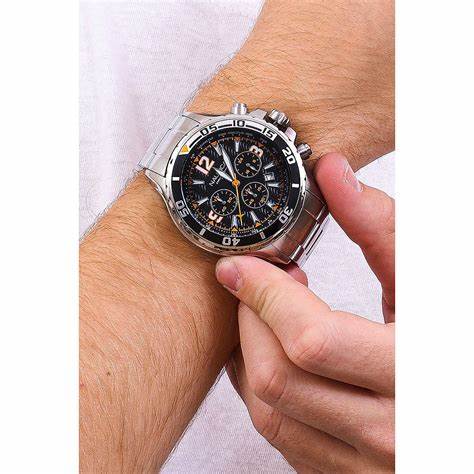 NAUTICANautica NAPNSS217 Men's Chronograph Watch - Black Dial, Stainless Steel BraceletWATCHESEcecile