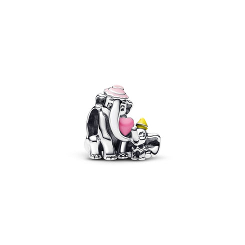 Pandora Disney Dumbo & Mom Charm 793751C01 - Sterling Silver, Pink & Yellow Enamel