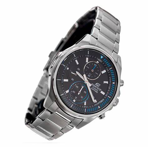 Casio Edifice EFR-S572D-1AVUEF Reloj cronógrafo delgado para hombre - Esfera negra, correa de acero inoxidable