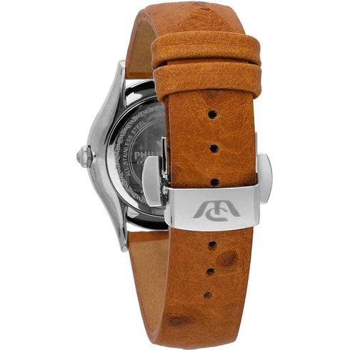 Philip Watch R8251596504 Orologio da donna Marilyn - 31 mm, quadrante argento, cinturino in pelle marrone