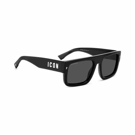 Occhiali da sole Dsquared2 ICON 0008/S 003T4 - Montatura nera opaca, lenti a specchio argento