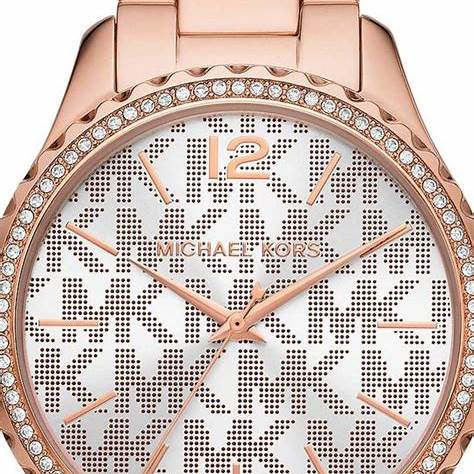 Michael Kors Layton MK7297 Women's Watch - Rose Gold-Tone, Logo Dial