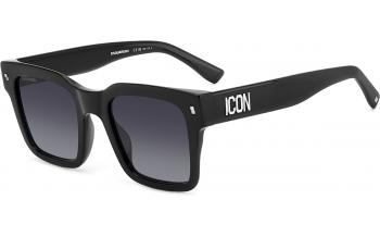 DSQUARED2 ICON 0010/S Occhiali da sole - Montatura nera, lenti sfumate grigie, 51mm