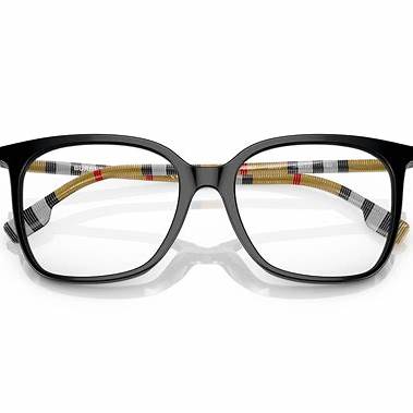 Burberry BE 2367 3853 54 Damenbrille - Schwarzes Acetat Quadratischer Rahmen