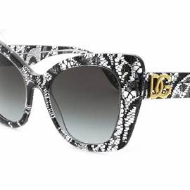 DOLCE & GABBANADolce & Gabbana DG 4490 Sunglasses - Black Lace Pattern, 53mmEYEWEAREcecile