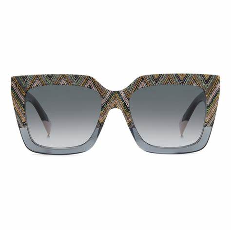 Missoni MIS 0147/S Women's Sunglasses - 55mm, Grey Patterned Frame with Green Lenses