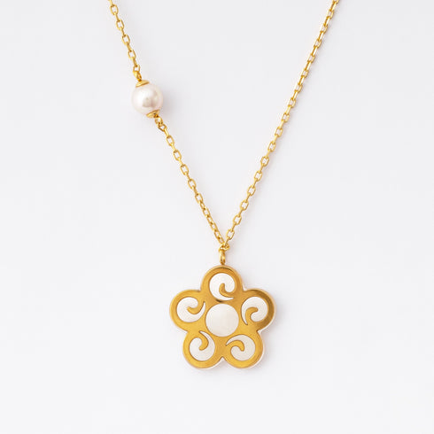 Collier Majorica Roxana 16634.01.1.000.010.1 - Argent 925, perle de 6 mm, ton or