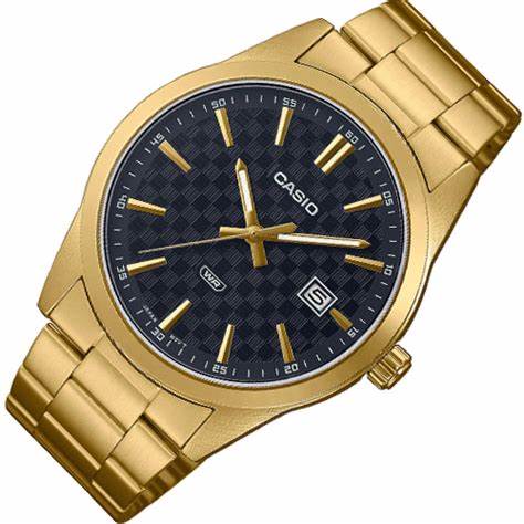 CASIO & VINTAGECasio MTP - VD03G - 1AUDF Men's Analog Watch – Black Dial with Gold - Tone Stainless Steel BraceletWATCHESEcecile