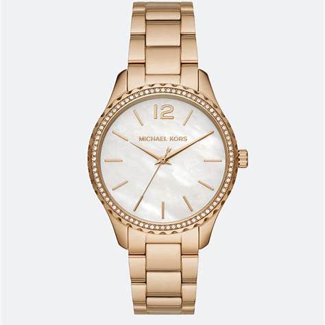 Michael Kors Layton MK6870 Reloj de Señora - Dorado, Bisel con Cristal Embellecedor