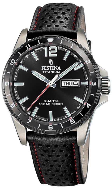 FESTINAFestina F20699/4 Titanium Men's Watch – Quartz, Black Dial, Leather Strap, 43mmWATCHESEcecile