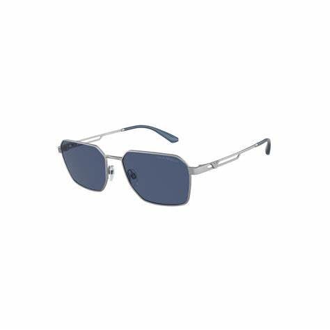 EMPORIO ARMANIEmporio Armani EA2160 304580 Men's Sunglasses - Matte Silver Frame, Dark Blue Lenses, 52mmEYEWEAREcecile