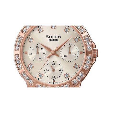 CASIO & VINTAGECasio Sheen SHE - 3517PGL - 9AUEF Women's Watch - Beige Dial, Leather StrapWATCHESEcecile