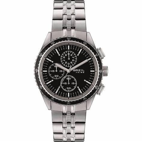 Breil Net EW0634 Men's Chronograph Watch - 42mm Black Dial, Stainless Steel Bracelet