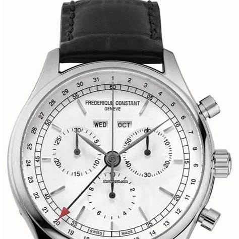FREDERIQUE CONSTANTFrederique Constant Classics Quartz Chronograph Triple Calendar FC - 296SW5B6 – White Dial, Black Leather StrapWATCHESEcecile