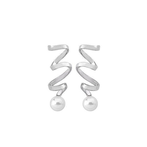 Majorica 16149.01.2.000.010.1 Earrings – 925 Silver, White Pearls, Rhodium Finish
